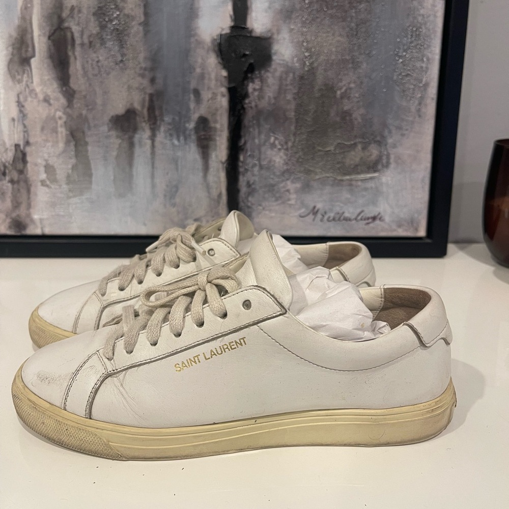 Genuine Saint Laurent white leather trainers Women’s 36.5